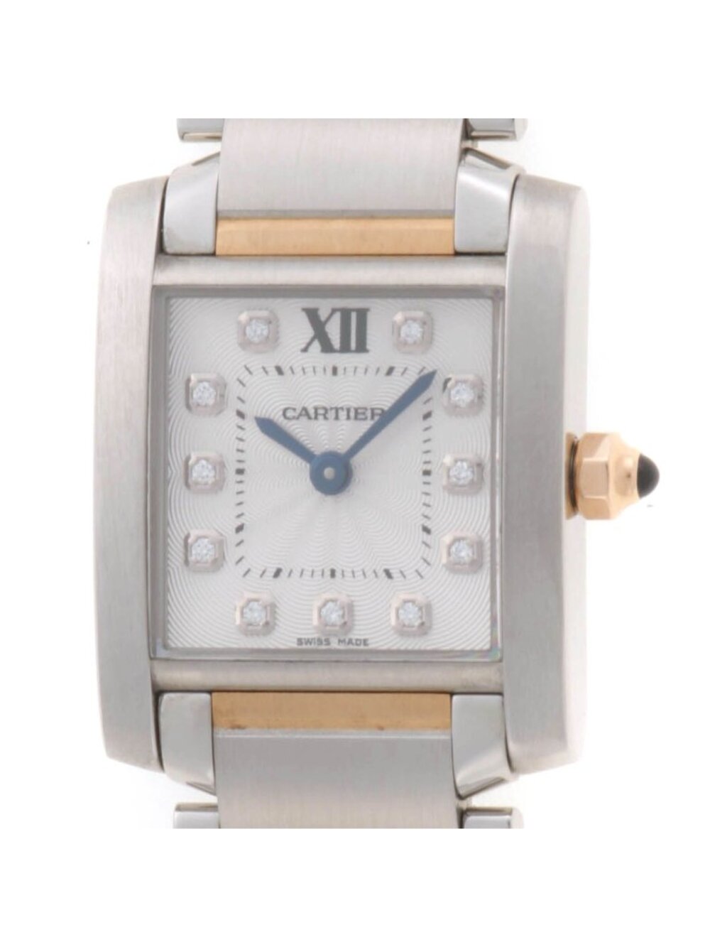 Cartier Tank Francaise SM Watch PG SS Silver Dial Quartz